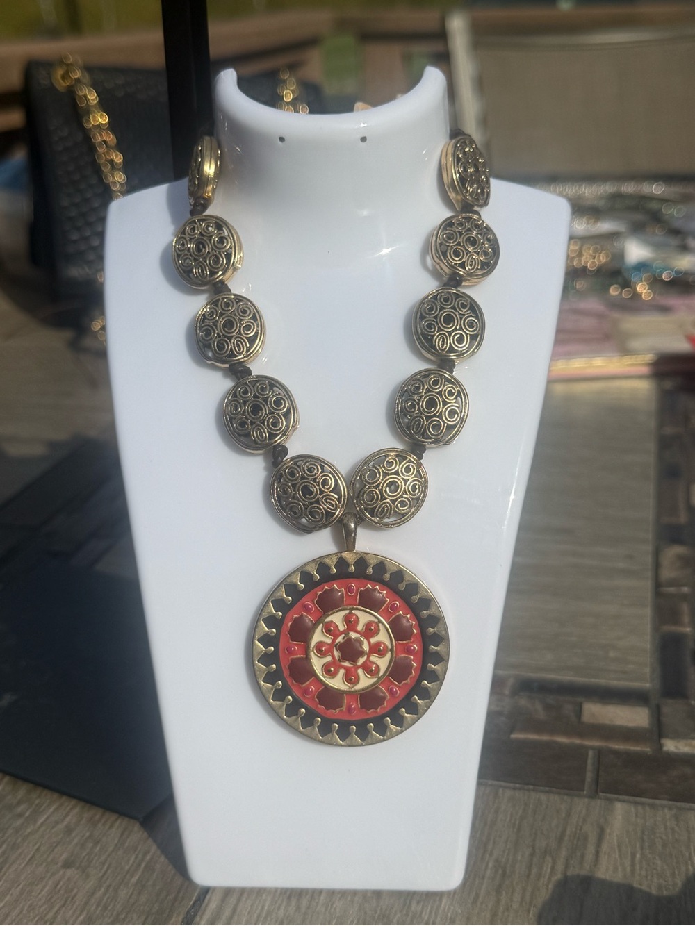 NWOT Lucky Brand Bohemian Large Pendant Statement Necklace